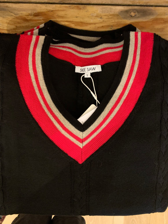 See Saw black/red College Sweater