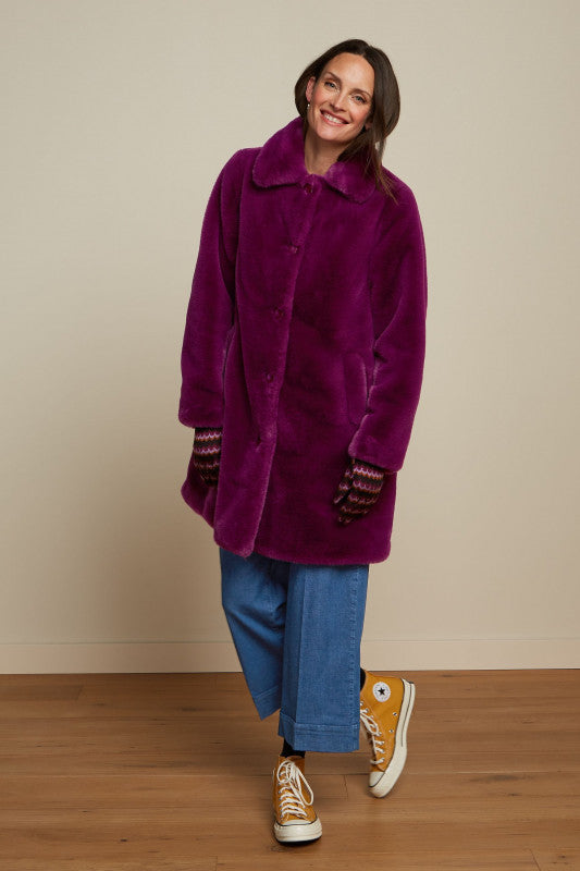 King Louie Anais Coat Long Philly in Caspia Purple