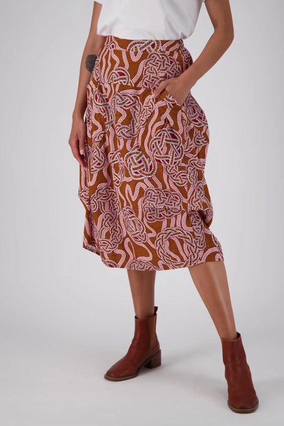 Olga de Polga Milwaukee Loveknots Caramel Cord Skirt