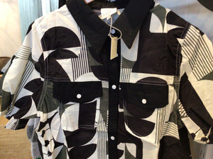 365 days quant print crop s/s shirt jacket