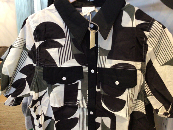 365 days quant print crop s/s shirt jacket