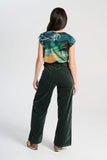 Olga de Polga Velvet Peggy Paris Pants - Forest Green