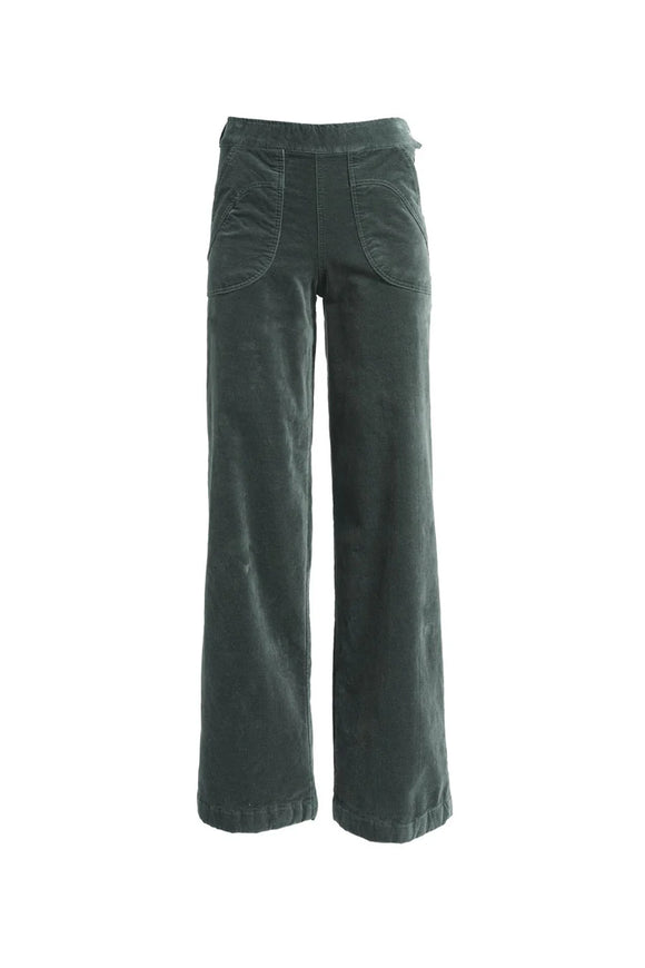 Olga de Polga Velvet Peggy Paris Pants - Forest Green